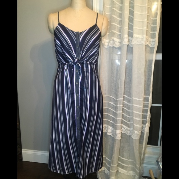 Mystree Dresses & Skirts - NWT Mystree Blue/Purple Stripe Bow Dress sz M